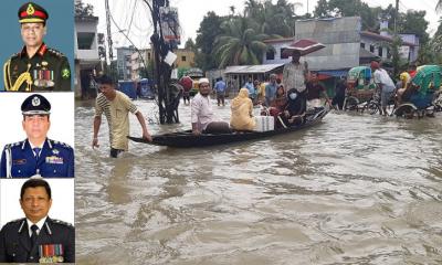 সুনামগঞ্জ যাচ্ছেন ৩ বাহিনীর প্রধান