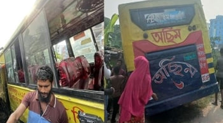 রাজধানীতে বাসে আগুন, দগ্ধ ১