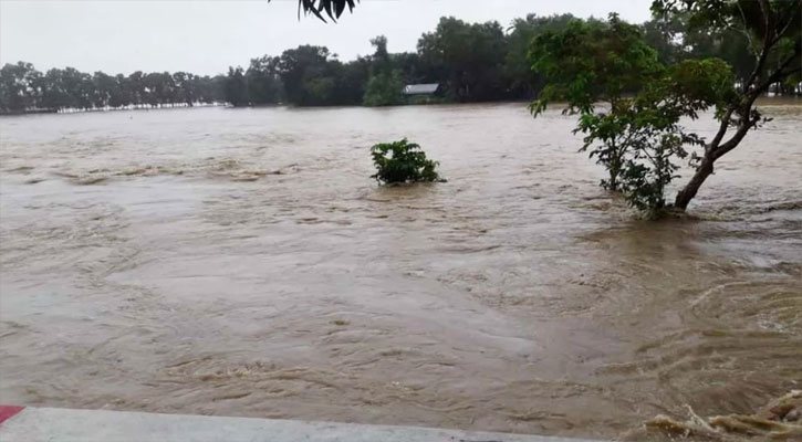 কমলগঞ্জে ধলাই নদীর পানি বৃদ্ধি, বন্যার শঙ্কা