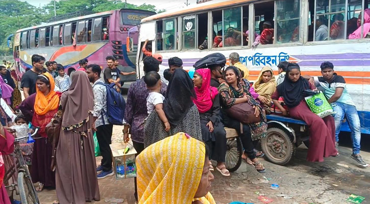 ফিরতি পথেও ভোগান্তি, গণপরিবহন সঙ্কটে অতিরিক্ত ভাড়া আদায়