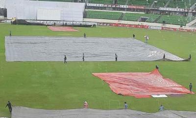 বৃষ্টিতে বন্ধ খেলা, ৬৫ রানে এগিয়ে বাংলাদেশ