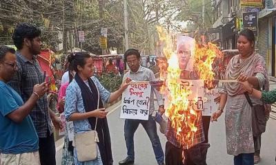 টাঙ্গাইলে স্বরাষ্ট্র উপদেষ্টার কুশপুত্তলিকা দাহ