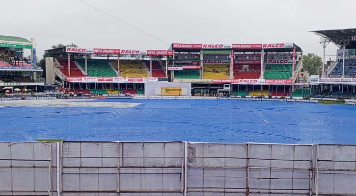 কানপুর টেস্টের দ্বিতীয় দিনও ভেসে গেল বৃষ্টিতে