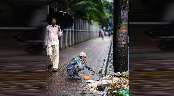 রাস্তায় উচ্ছিষ্ট খাওয়া বৃদ্ধের ভাইরাল ছবির আসল তথ্য প্রকাশ্যে