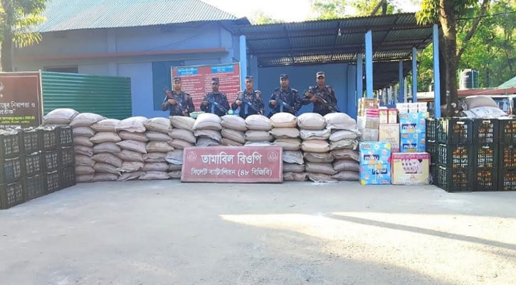 সিলেট সীমান্তে কোটি টাকার চোরাচালানী মালামাল আটক